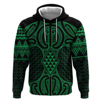 Kakariki Maori Ta Moko Poutama Art Zip Hoodie