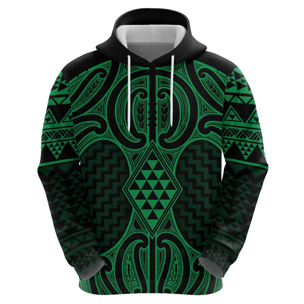 Kakariki Maori Ta Moko Poutama Art Zip Hoodie