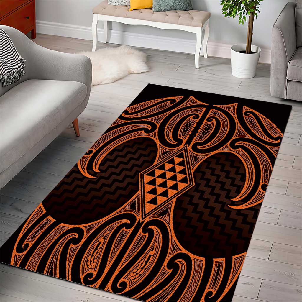 Karaka Maori Ta Moko Poutama Art Area Rug LT9 - Polynesian Pride