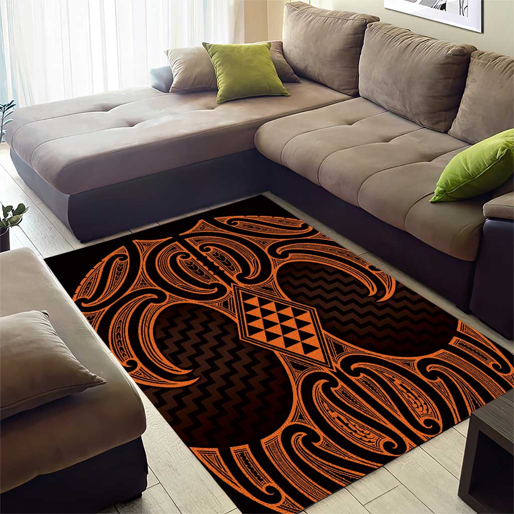 Karaka Maori Ta Moko Poutama Art Area Rug LT9 - Polynesian Pride