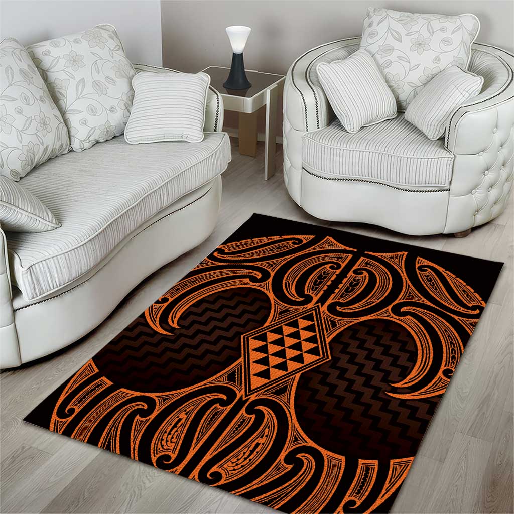 Karaka Maori Ta Moko Poutama Art Area Rug LT9 - Polynesian Pride