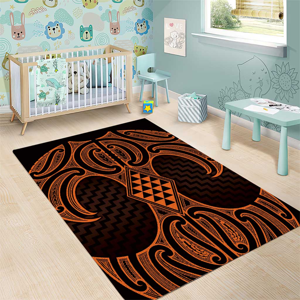 Karaka Maori Ta Moko Poutama Art Area Rug LT9 - Polynesian Pride