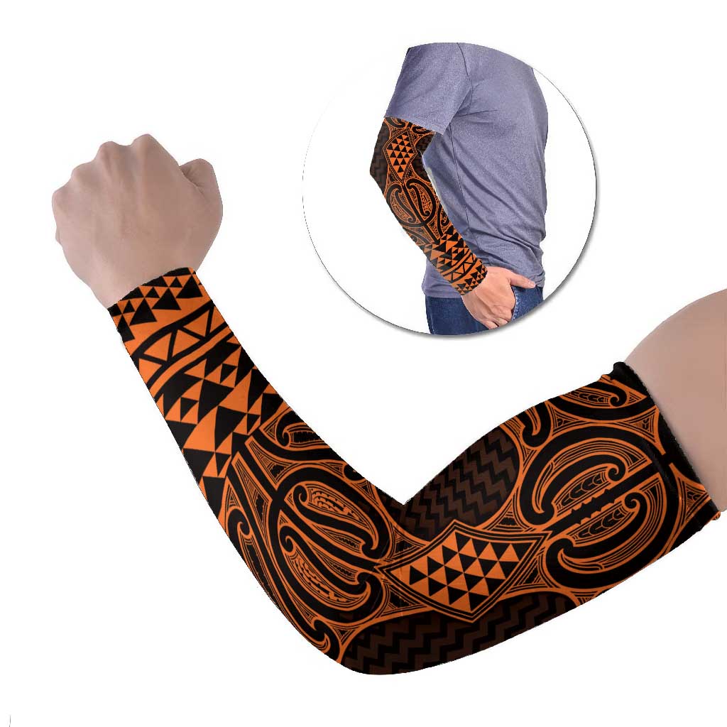 Karaka Maori Ta Moko Poutama Art Arm Sleeves - Polynesian Pride