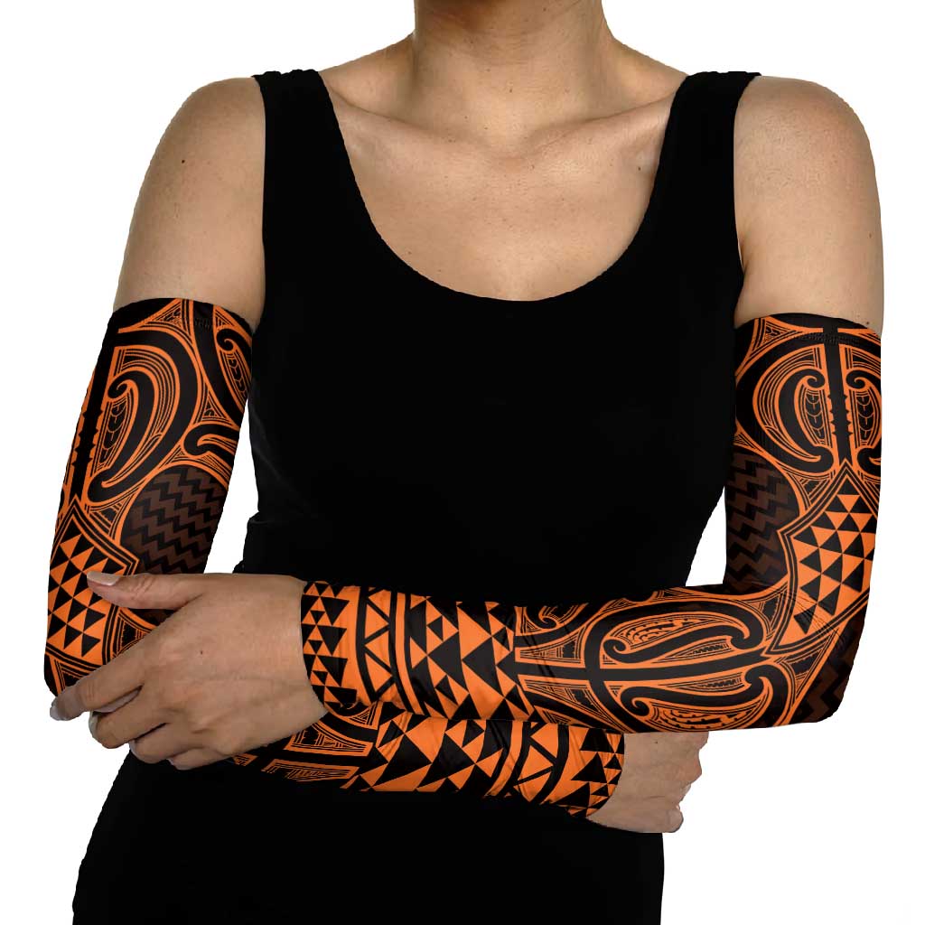 Karaka Maori Ta Moko Poutama Art Arm Sleeves - Polynesian Pride