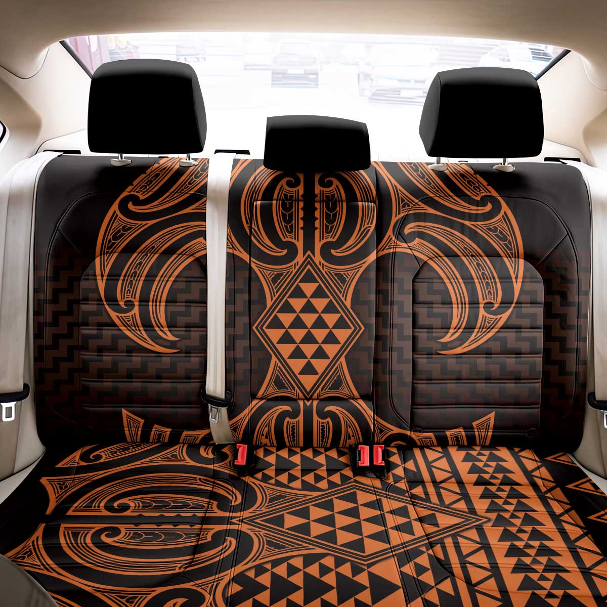 Karaka Maori Ta Moko Poutama Art Back Car Seat Cover