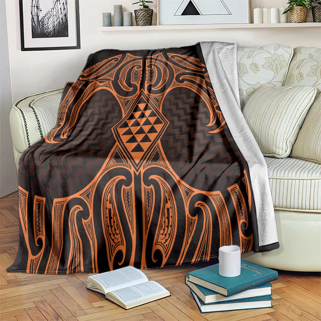 Karaka Maori Ta Moko Poutama Art Blanket