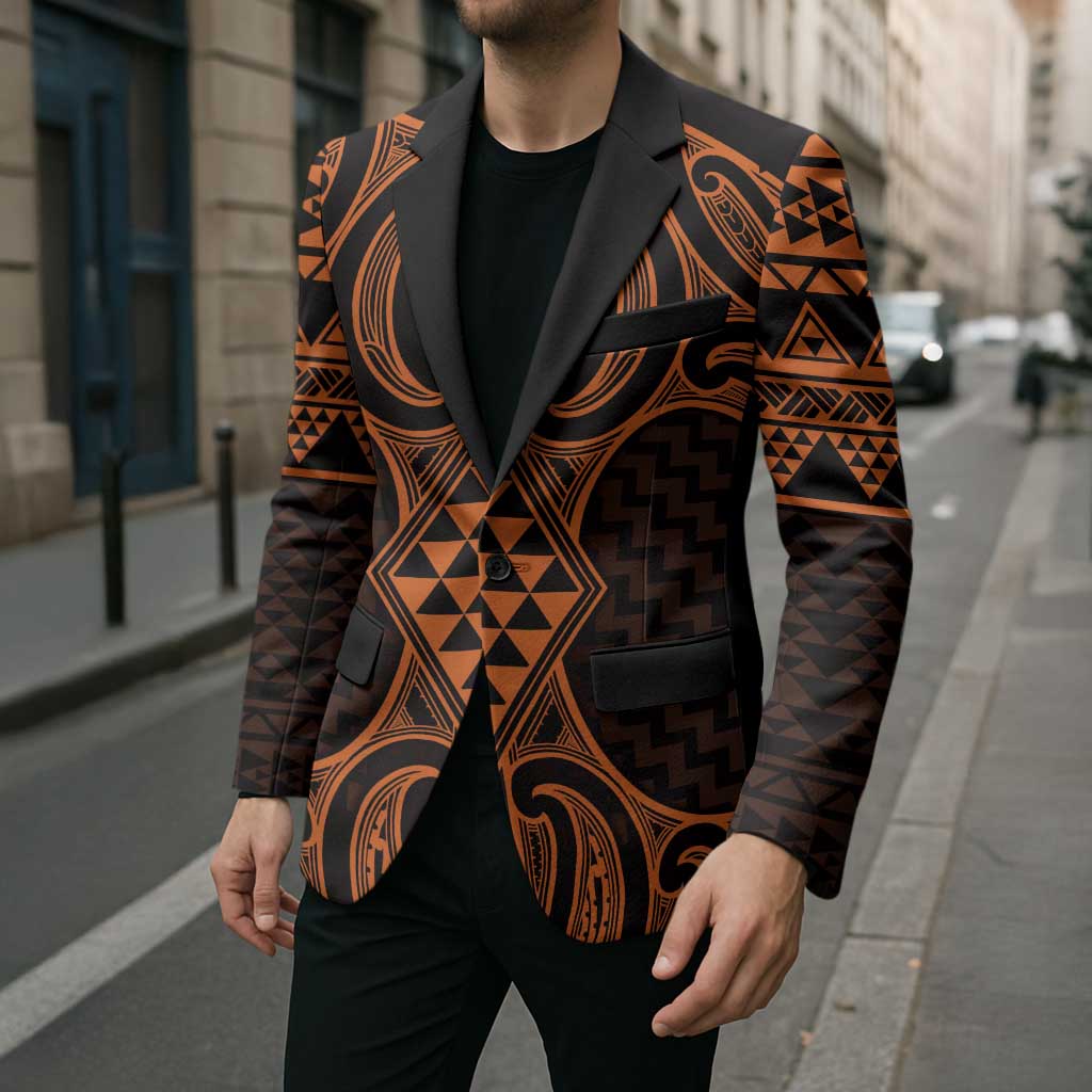 Karaka Maori Ta Moko Poutama Art Blazer LT9 - Polynesian Pride