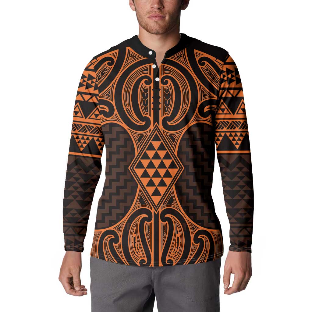 Karaka Maori Ta Moko Poutama Art Button Sweatshirt LT9 - Polynesian Pride