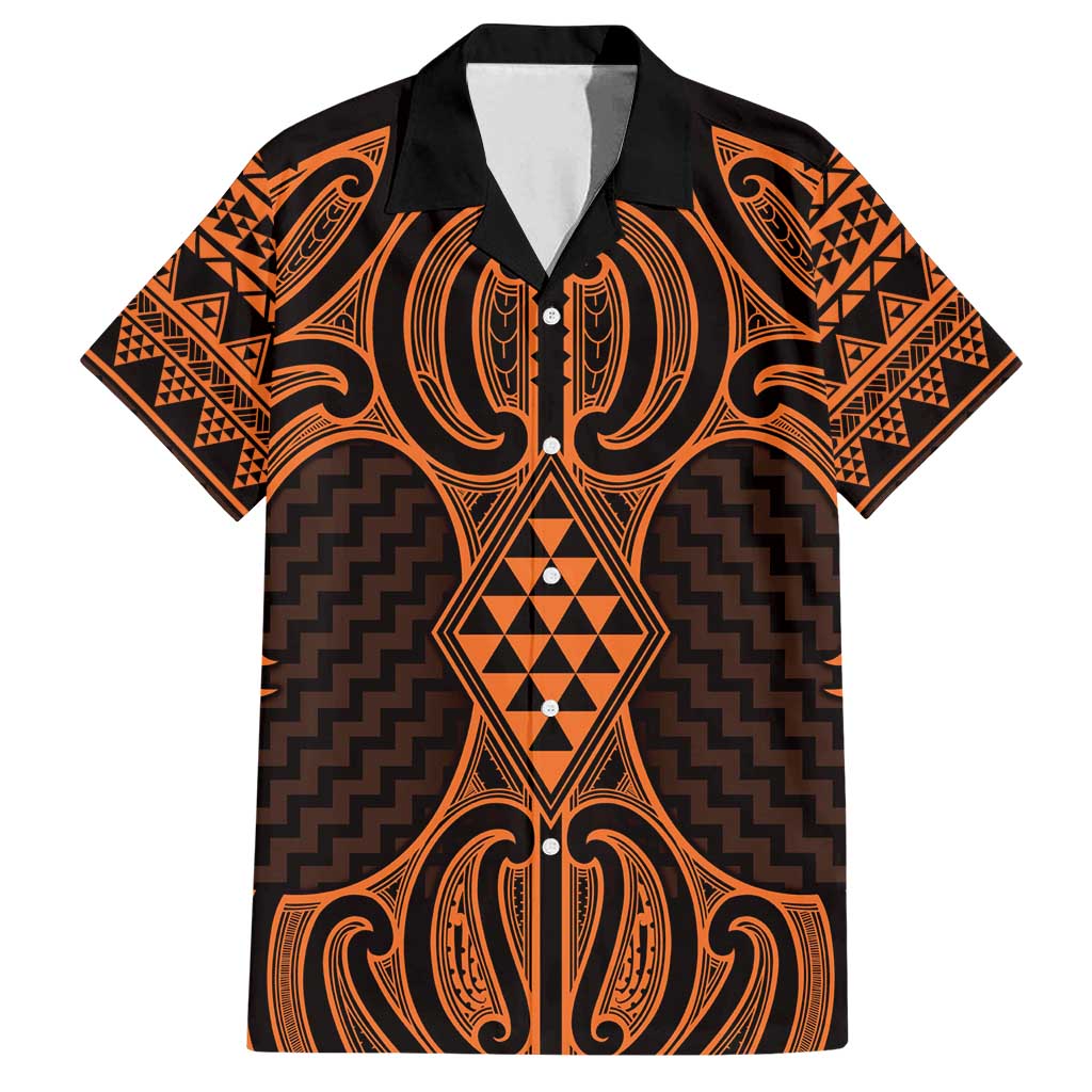 Karaka Maori Ta Moko Poutama Art Family Matching Tank Maxi Dress and Hawaiian Shirt