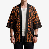 Karaka Maori Ta Moko Poutama Art Kimono - Polynesian Pride