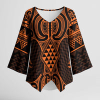 Karaka Maori Ta Moko Poutama Art Kimono Sleeve Blouse - Polynesian Pride