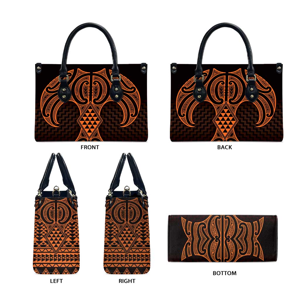 Karaka Maori Ta Moko Poutama Art Leather Bag - Polynesian Pride
