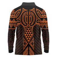 Karaka Maori Ta Moko Poutama Art Long Sleeve Polo Shirt