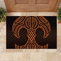 Karaka Maori Ta Moko Poutama Art Rubber Doormat LT9 Gold - Polynesian Pride