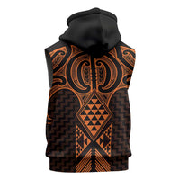 Karaka Maori Ta Moko Poutama Art Sleeveless Zip Hoodie - Polynesian Pride