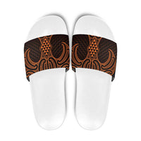 Karaka Maori Ta Moko Poutama Art Slide Sandals LT9 Gold - Polynesian Pride