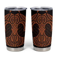 Karaka Maori Ta Moko Poutama Art Tumbler Cup LT9 Gold - Polynesian Pride