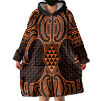Karaka Maori Ta Moko Poutama Art Wearable Blanket Hoodie