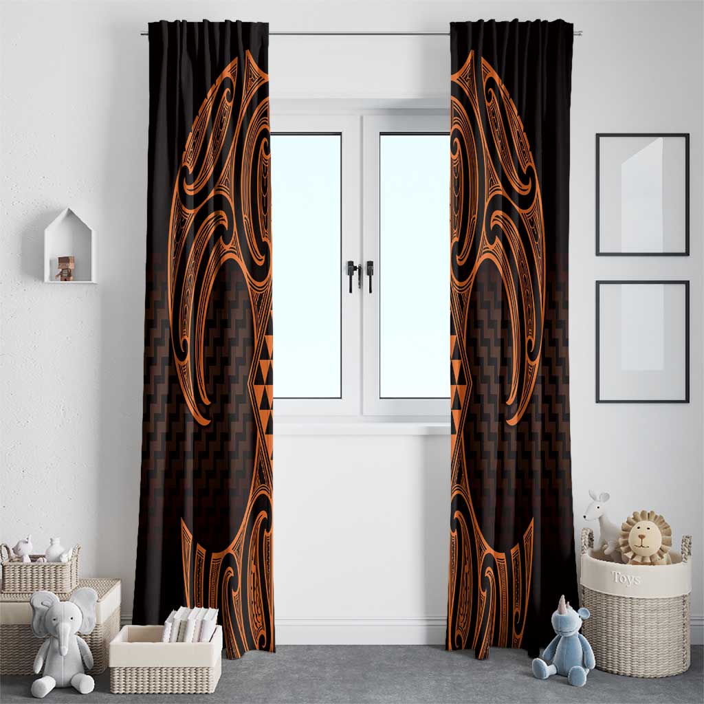 Karaka Maori Ta Moko Poutama Art Window Curtain LT9 - Polynesian Pride