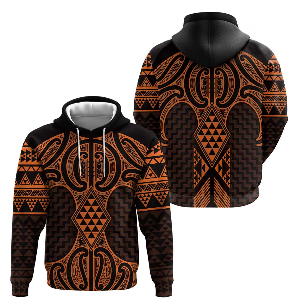 Karaka Maori Ta Moko Poutama Art Zip Hoodie