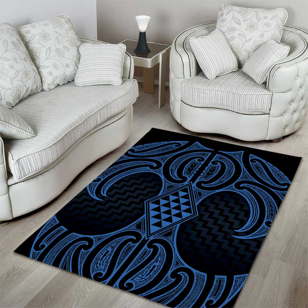 Kikorangi Maori Ta Moko Poutama Art Area Rug LT9 - Polynesian Pride