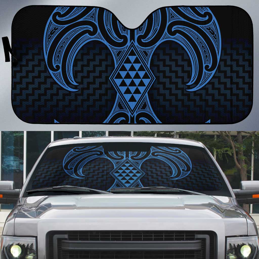 Kikorangi Maori Ta Moko Poutama Art Auto Sun Shade - Polynesian Pride
