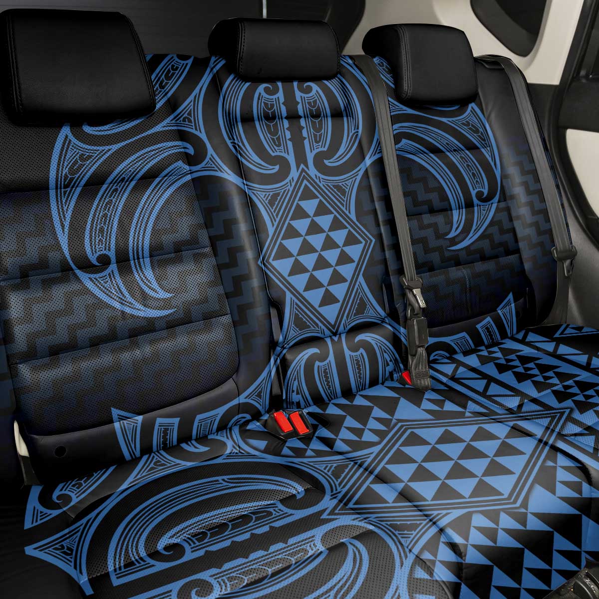 Kikorangi Maori Ta Moko Poutama Art Back Car Seat Cover