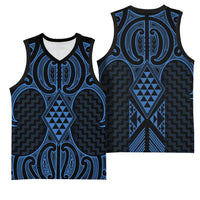 Kikorangi Maori Ta Moko Poutama Art Basketball Jersey - Polynesian Pride