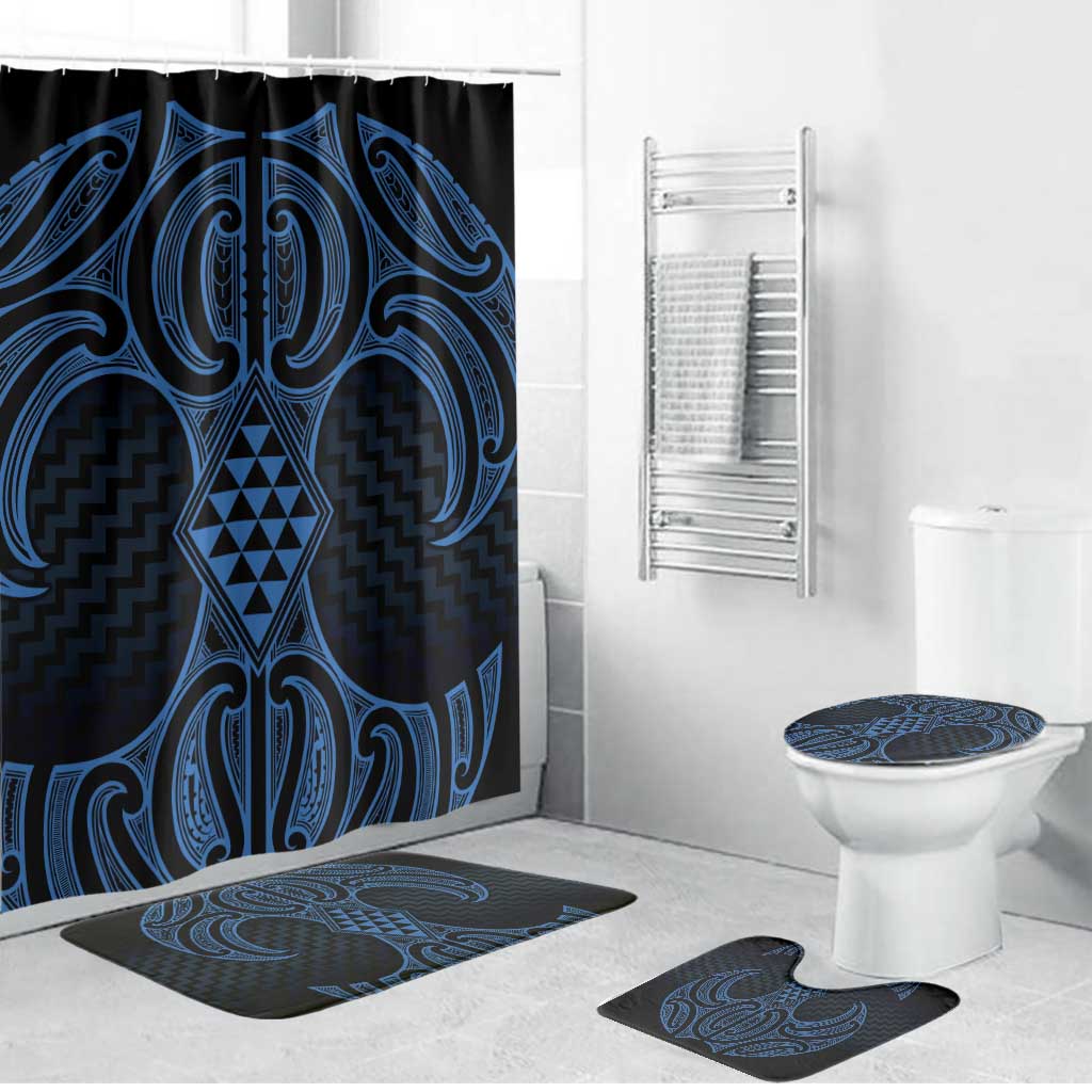 Kikorangi Maori Ta Moko Poutama Art Bathroom Set - Polynesian Pride