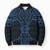 Kikorangi Maori Ta Moko Poutama Art Bomber Puffer Jacket - Polynesian Pride