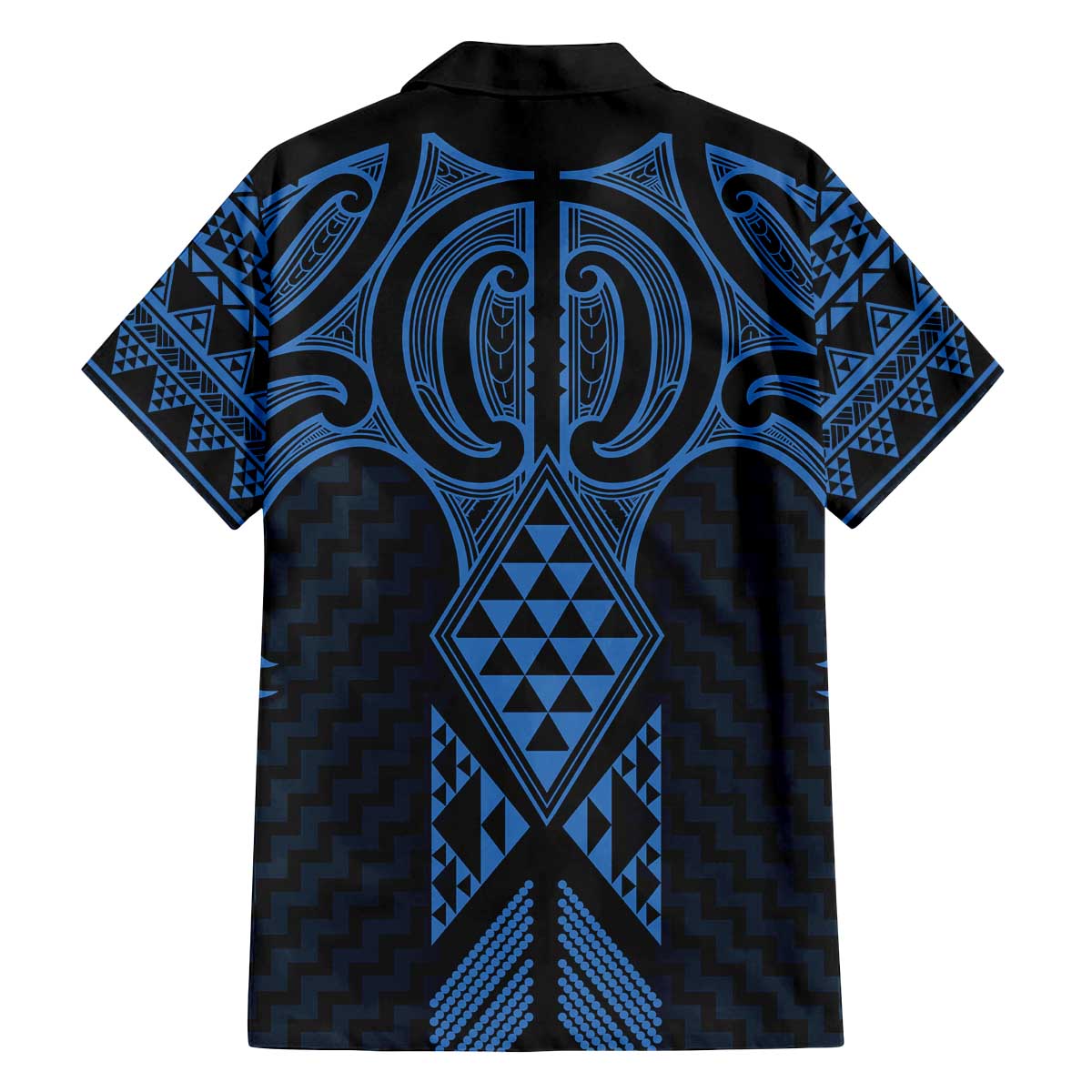 Kikorangi Maori Ta Moko Poutama Art Family Matching Off The Shoulder Long Sleeve Dress and Hawaiian Shirt