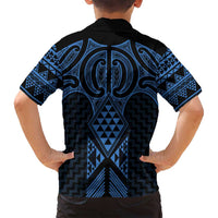 Kikorangi Maori Ta Moko Poutama Art Family Matching Summer Maxi Dress and Hawaiian Shirt LT9 - Polynesian Pride