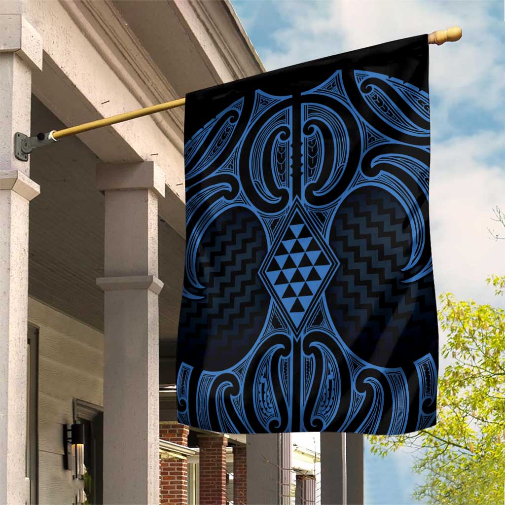 Kikorangi Maori Ta Moko Poutama Art Garden Flag LT9 House Flag Blue - Polynesian Pride