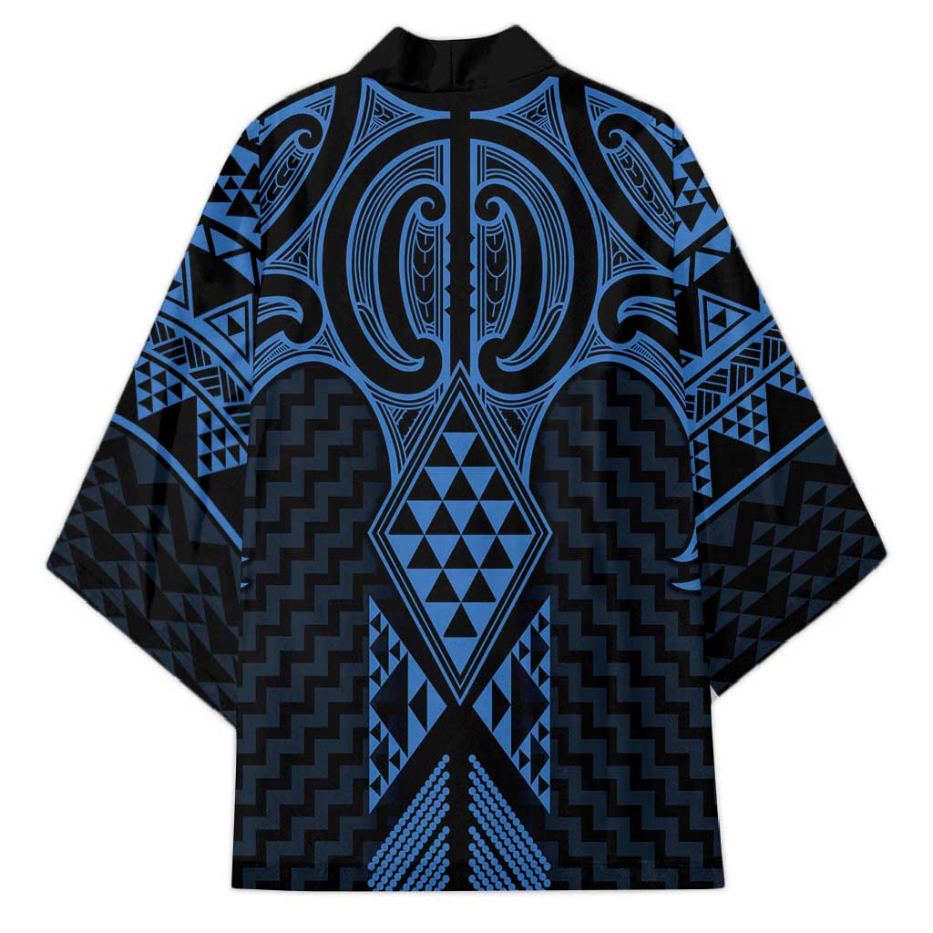 Kikorangi Maori Ta Moko Poutama Art Kimono - Polynesian Pride
