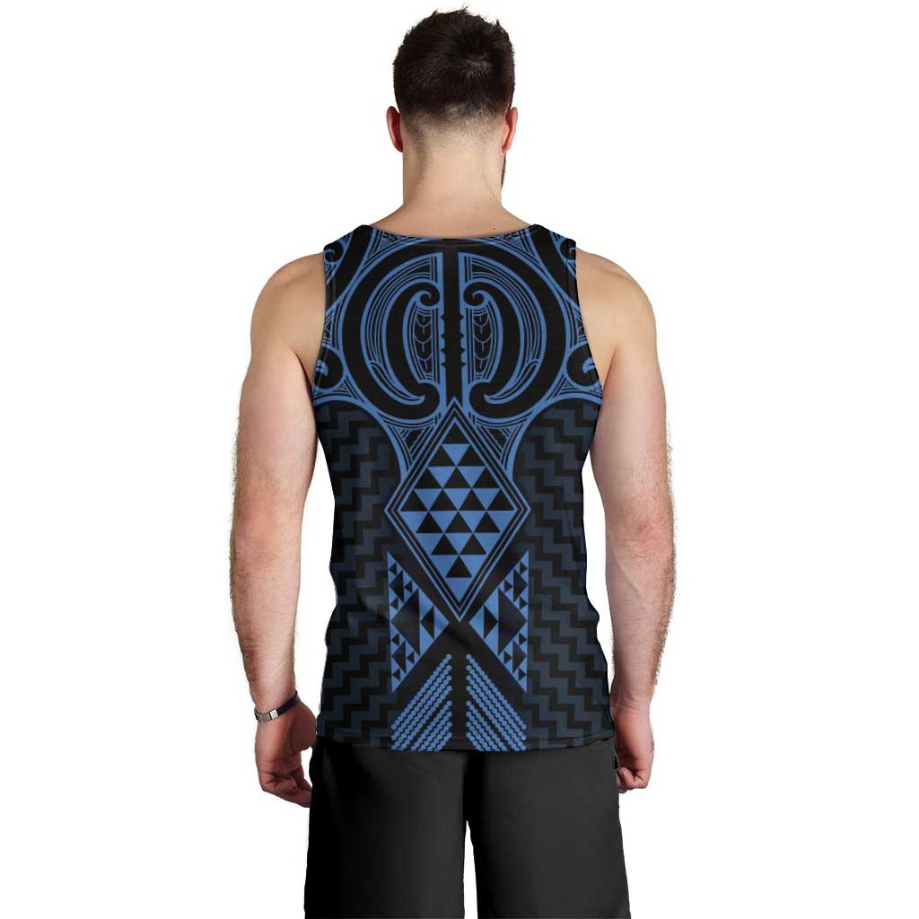 Kikorangi Maori Ta Moko Poutama Art Men Tank Top