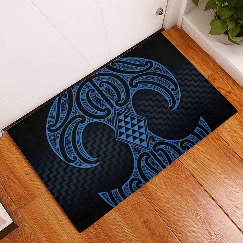 Kikorangi Maori Ta Moko Poutama Art Rubber Doormat