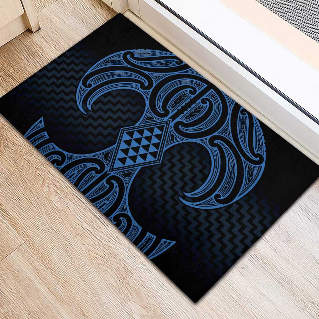 Kikorangi Maori Ta Moko Poutama Art Rubber Doormat