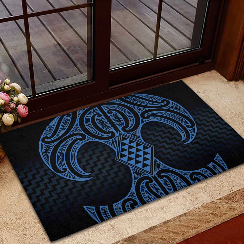 Kikorangi Maori Ta Moko Poutama Art Rubber Doormat