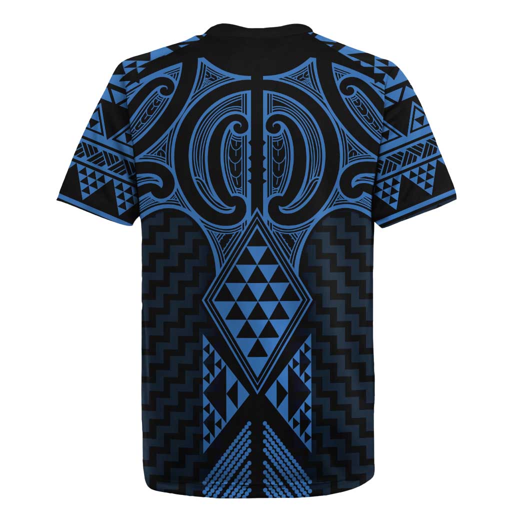 Kikorangi Maori Ta Moko Poutama Art Rugby Jersey LT9 - Polynesian Pride