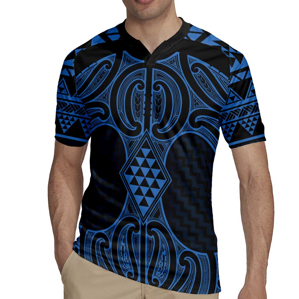 Kikorangi Maori Ta Moko Poutama Art Rugby Jersey LT9 - Polynesian Pride