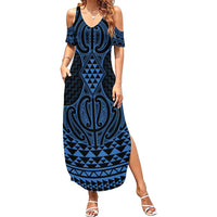 Kikorangi Maori Ta Moko Poutama Art Summer Maxi Dress