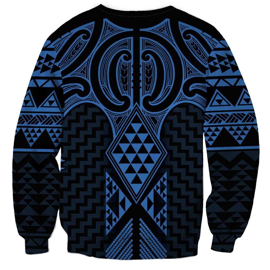 Kikorangi Maori Ta Moko Poutama Art Sweatshirt