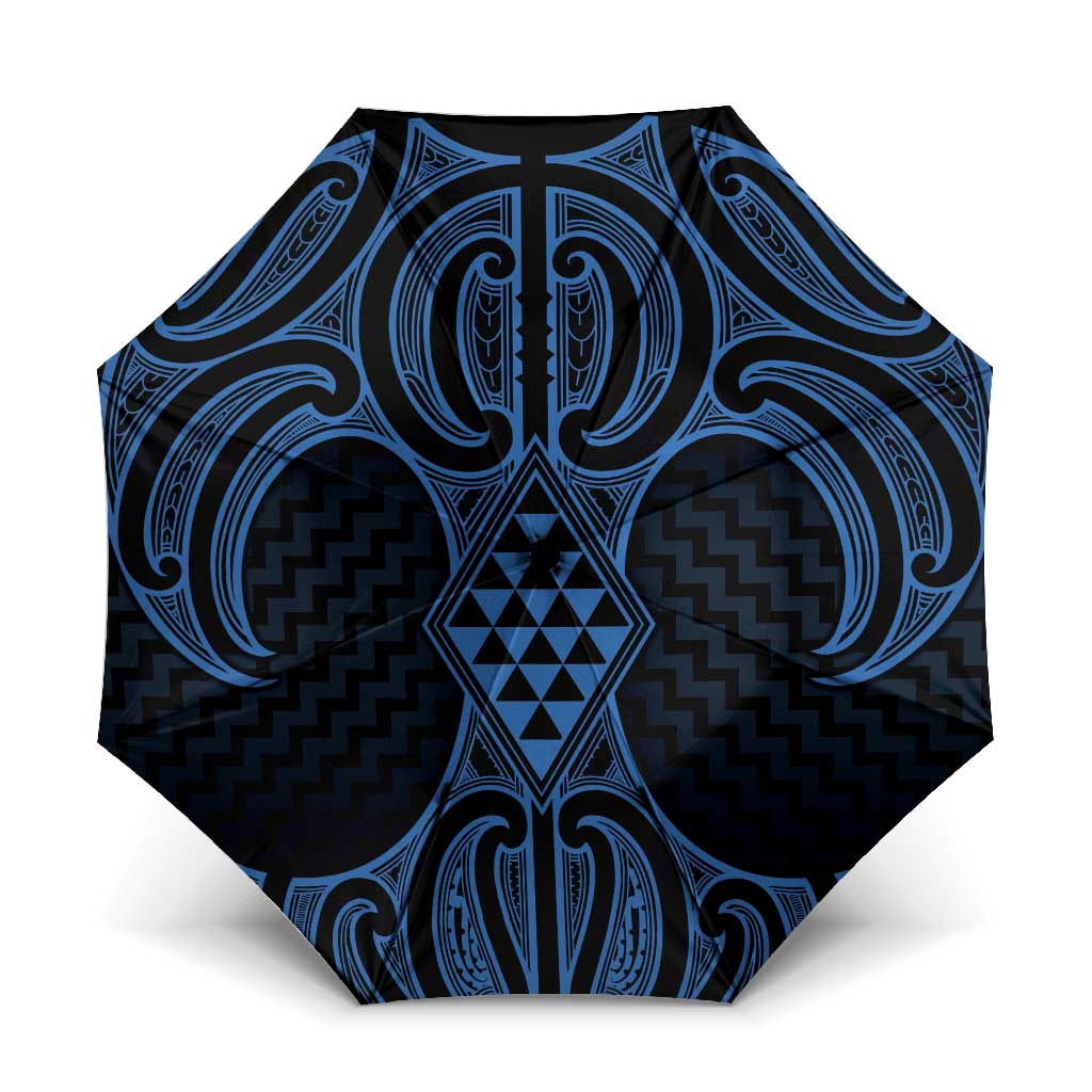 Kikorangi Maori Ta Moko Poutama Art Umbrella - Polynesian Pride