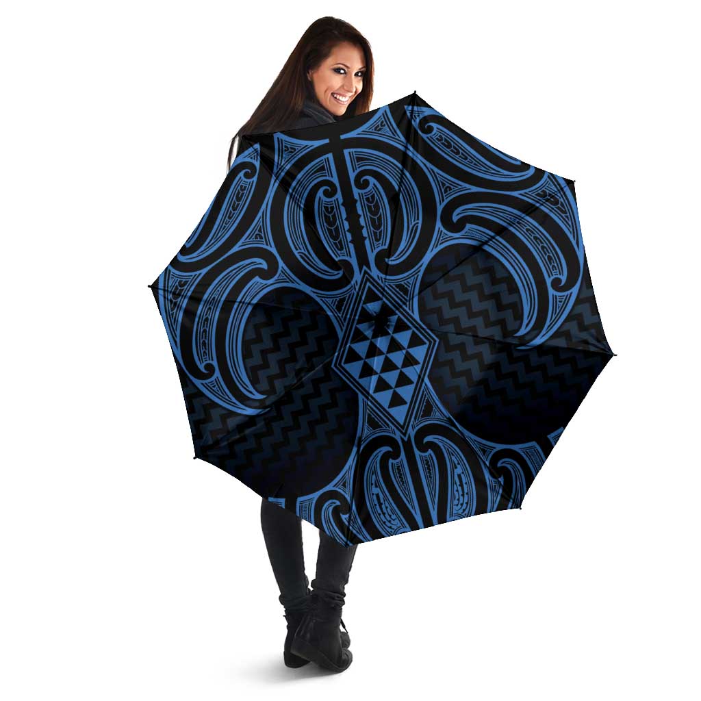 Kikorangi Maori Ta Moko Poutama Art Umbrella - Polynesian Pride