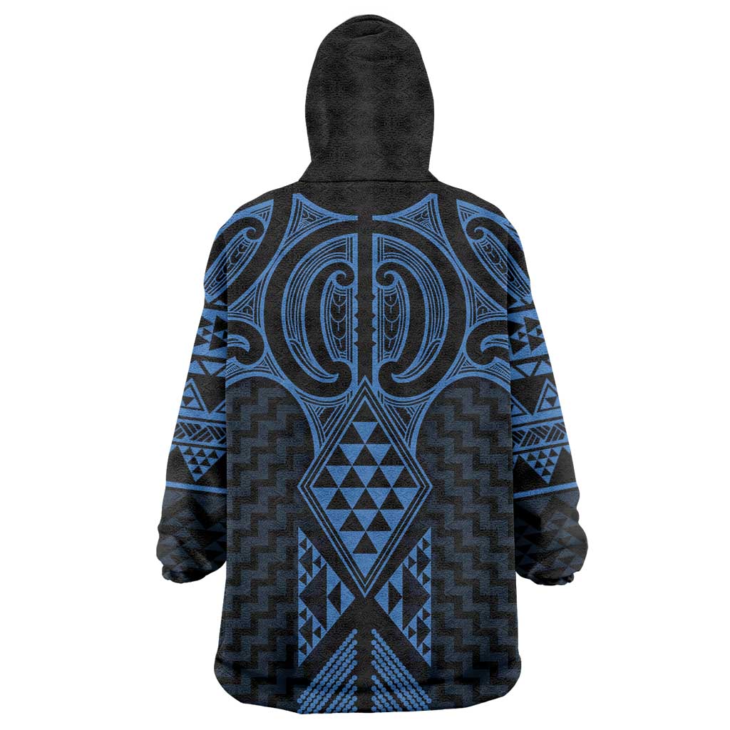 Kikorangi Maori Ta Moko Poutama Art Wearable Blanket Hoodie