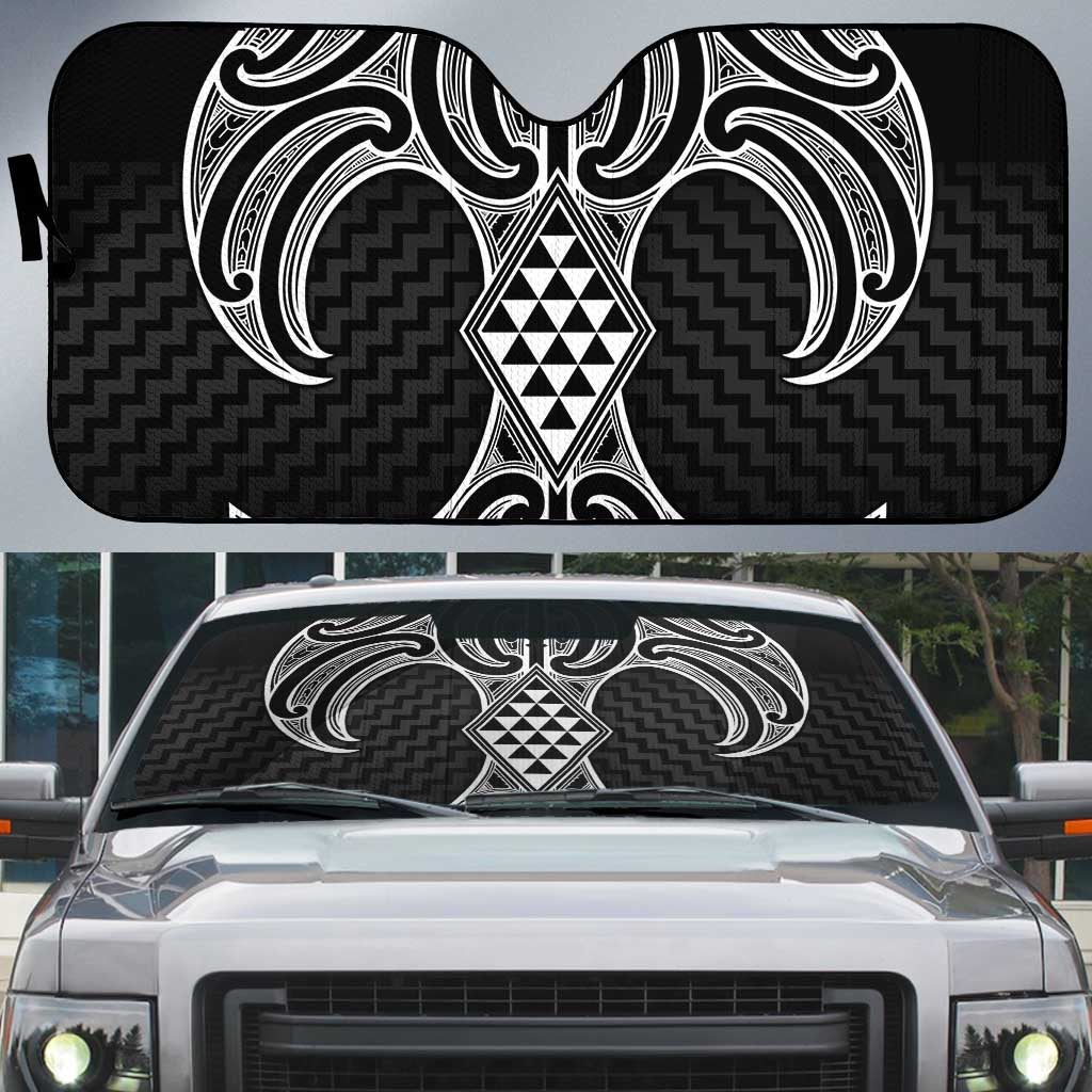 Ma Maori Ta Moko Poutama Art Auto Sun Shade - Polynesian Pride