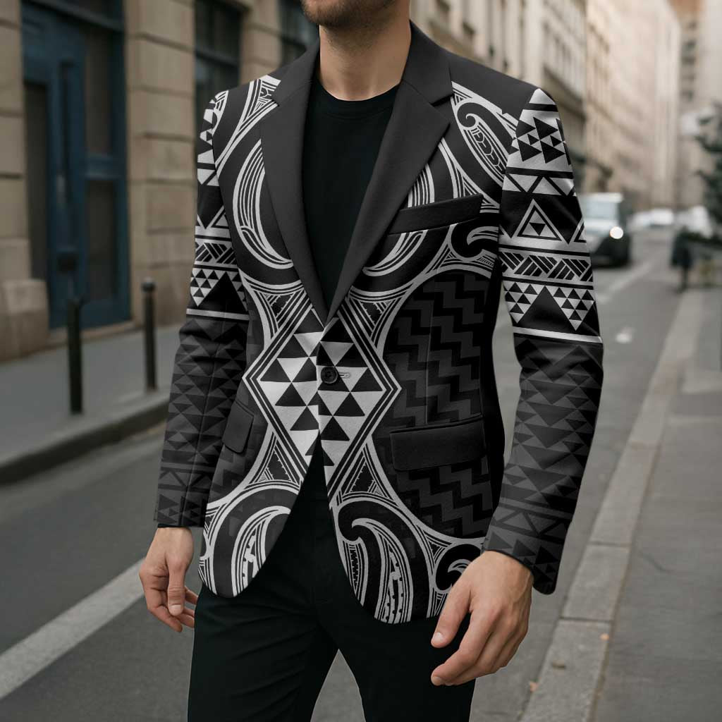 Ma Maori Ta Moko Poutama Art Blazer LT9 - Polynesian Pride