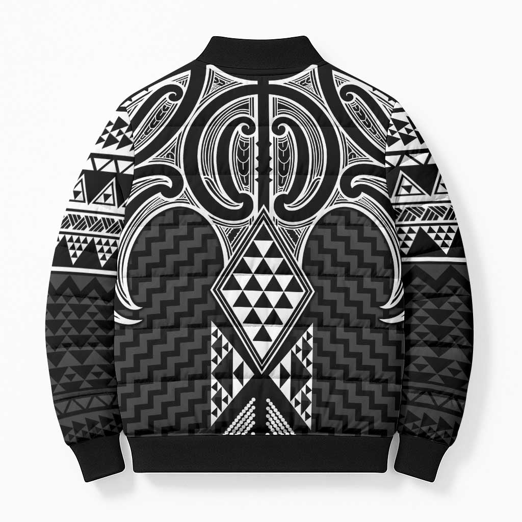 Ma Maori Ta Moko Poutama Art Bomber Puffer Jacket - Polynesian Pride