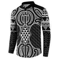 Ma Maori Ta Moko Poutama Art Button Sweatshirt LT9 - Polynesian Pride
