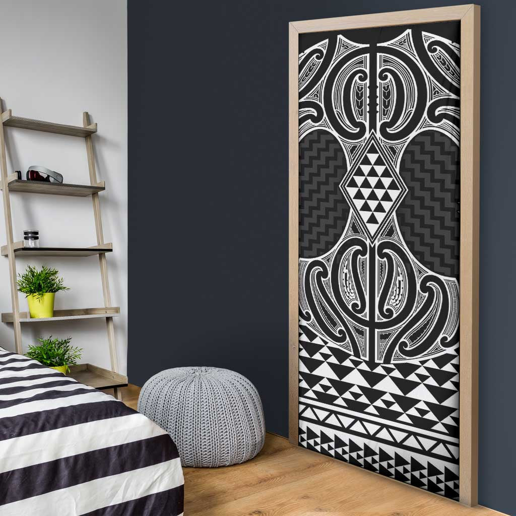 Ma Maori Ta Moko Poutama Art Door Cover - Polynesian Pride